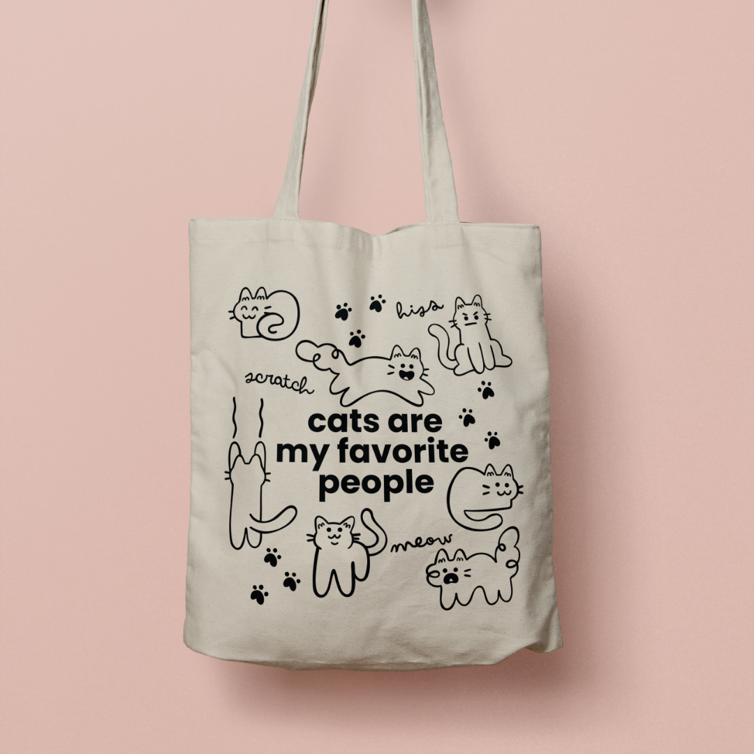 Cat Are My Favorite People Tote Bag