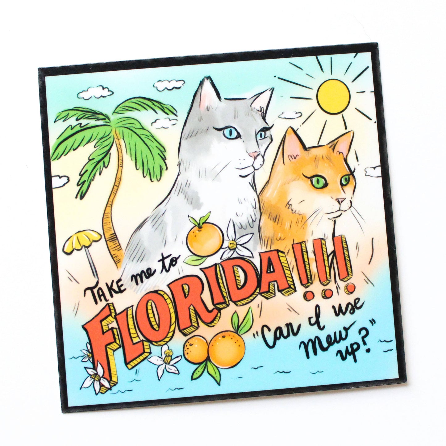 Florida!!! Cat Vinyl Sticker