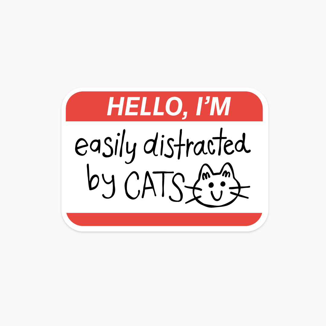 Distracted by Cats Sticker