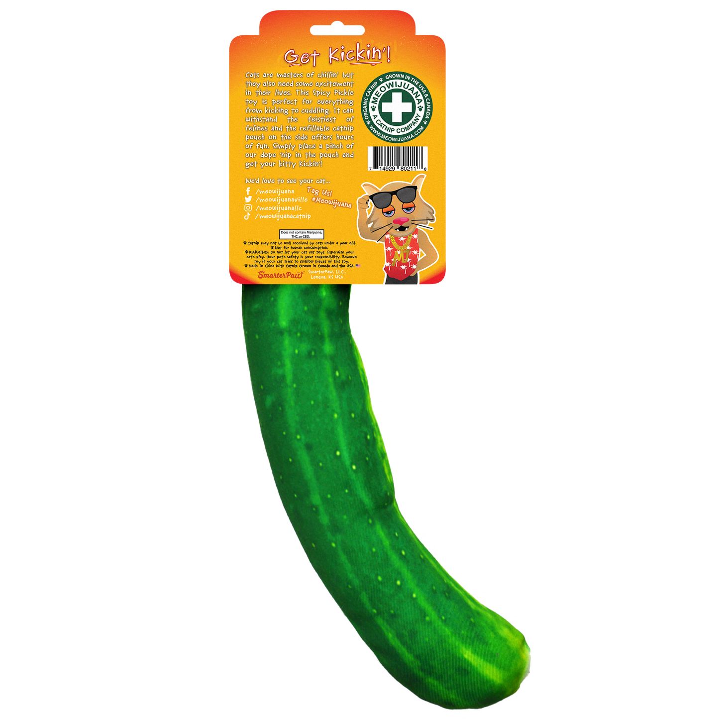 Get Kickin' Refillable Spicy Pickle Kicker Catnip Cat Toy