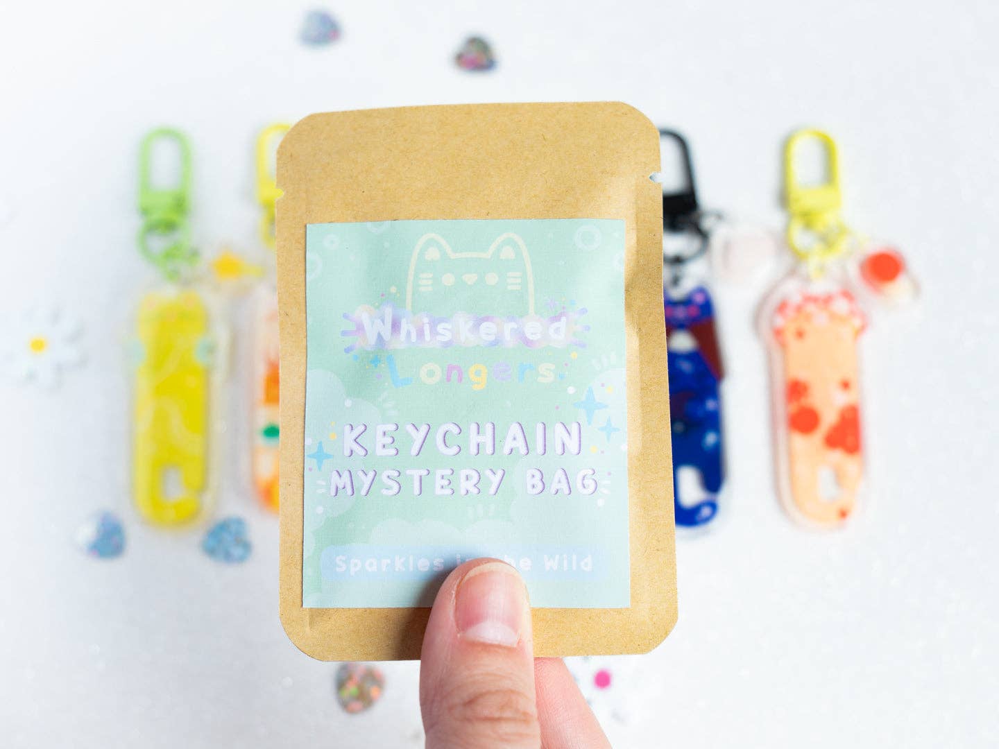 Long Cat Keychain Mystery Bag - Green Series