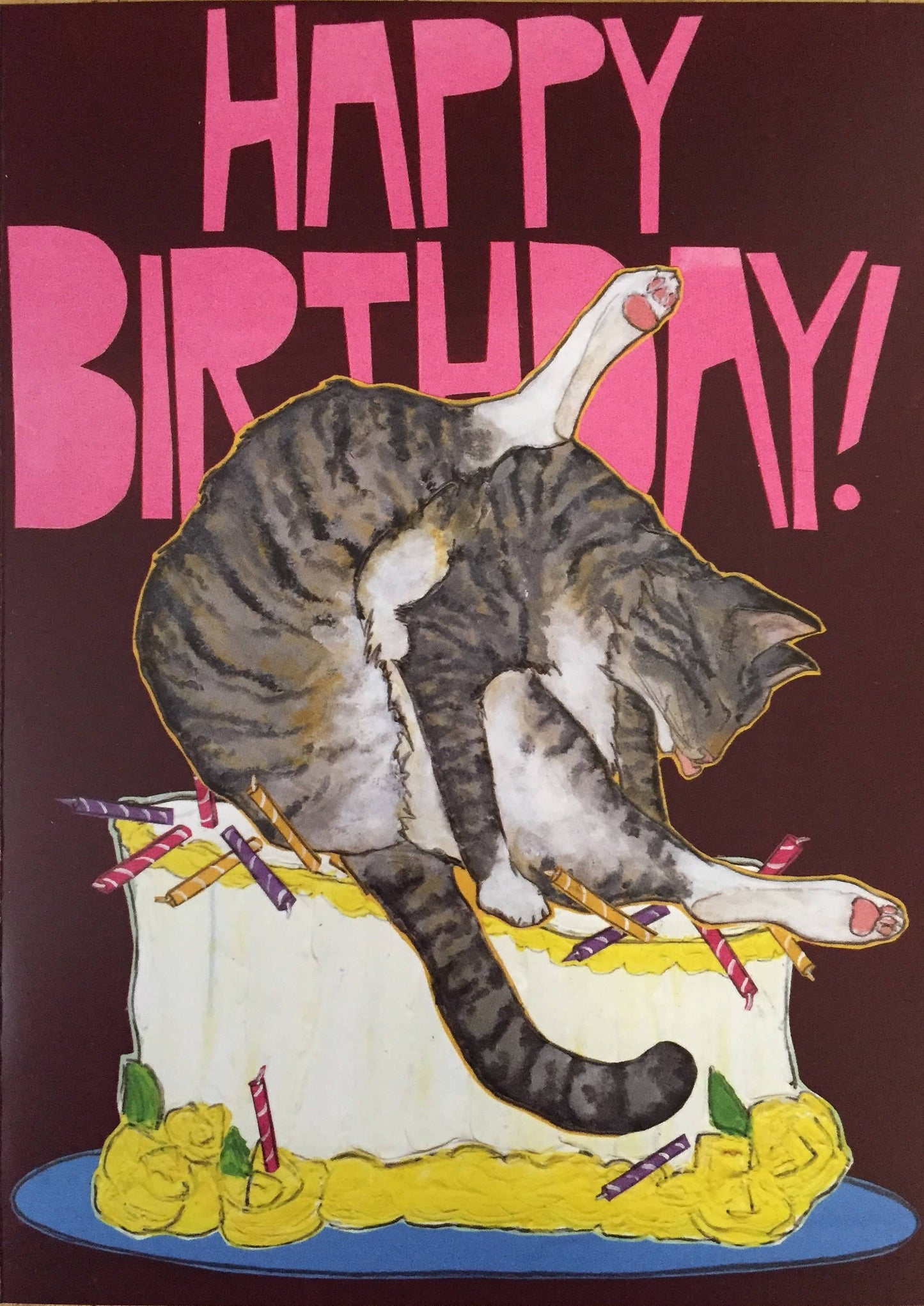 Bad Cat Birthday Card