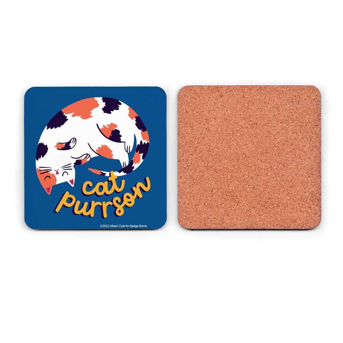 Cat Purrson Coaster by Allison Cole