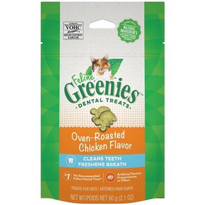 Feline Greenies Cat Dental Treats - Oven-Roasted Chicken Flavor (2.1oz)