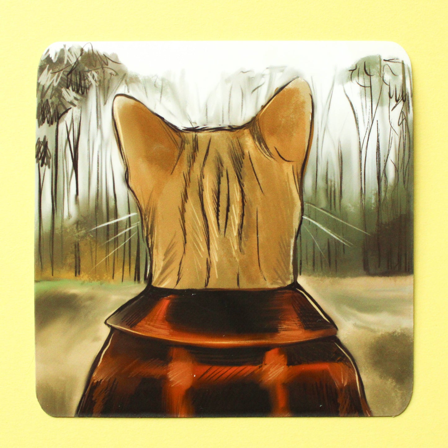 Fall Forest Cat Vinyl Sticker