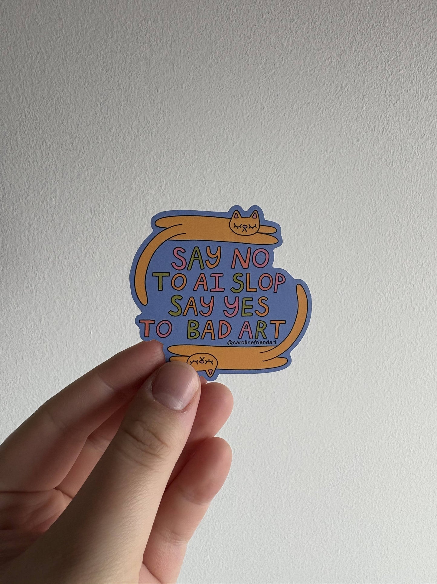 Anti-AI Slop Cat Sticker