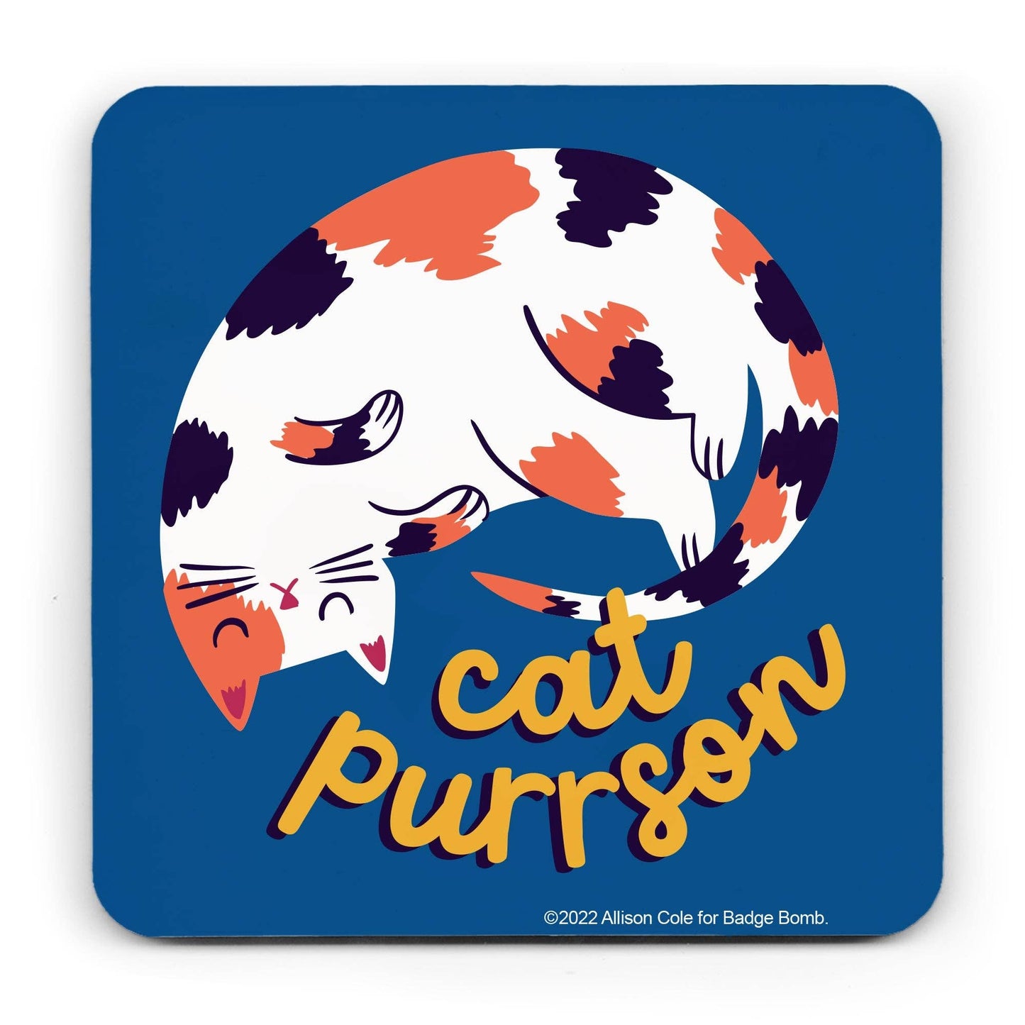 Cat Purrson Coaster by Allison Cole