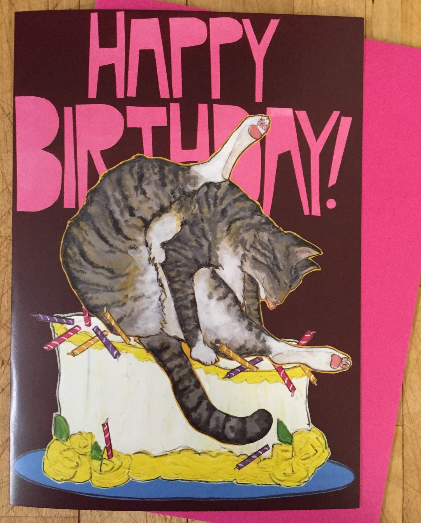Bad Cat Birthday Card