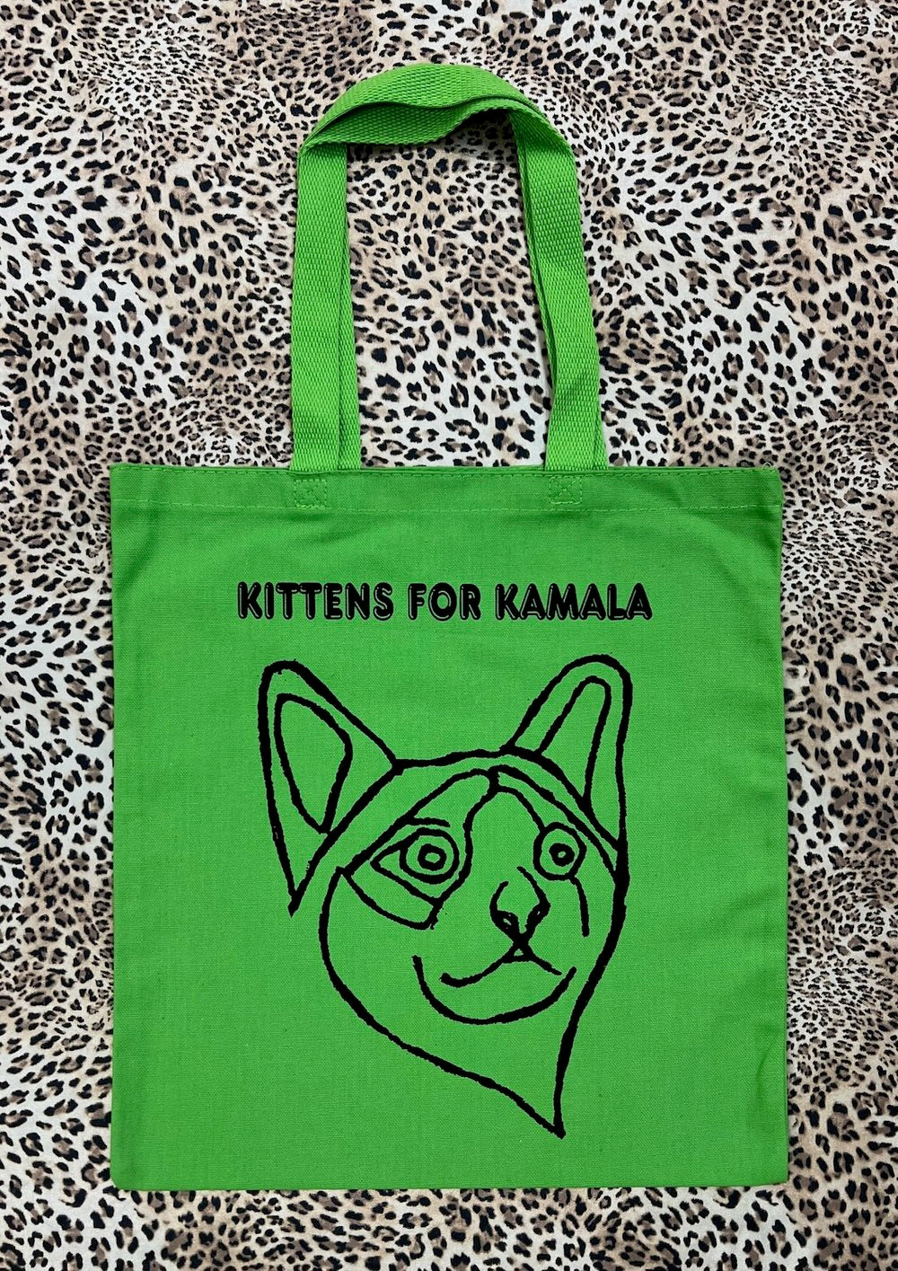 Kittens for Kamala Green Cat Tote Bag