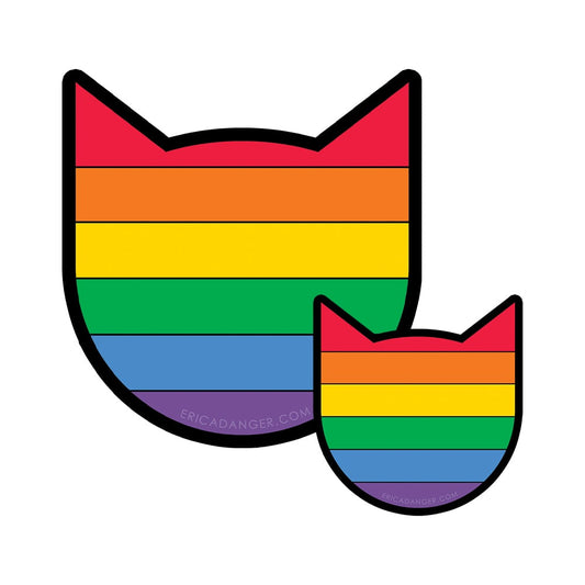 Rainbow Cat Head Sticker (Large)
