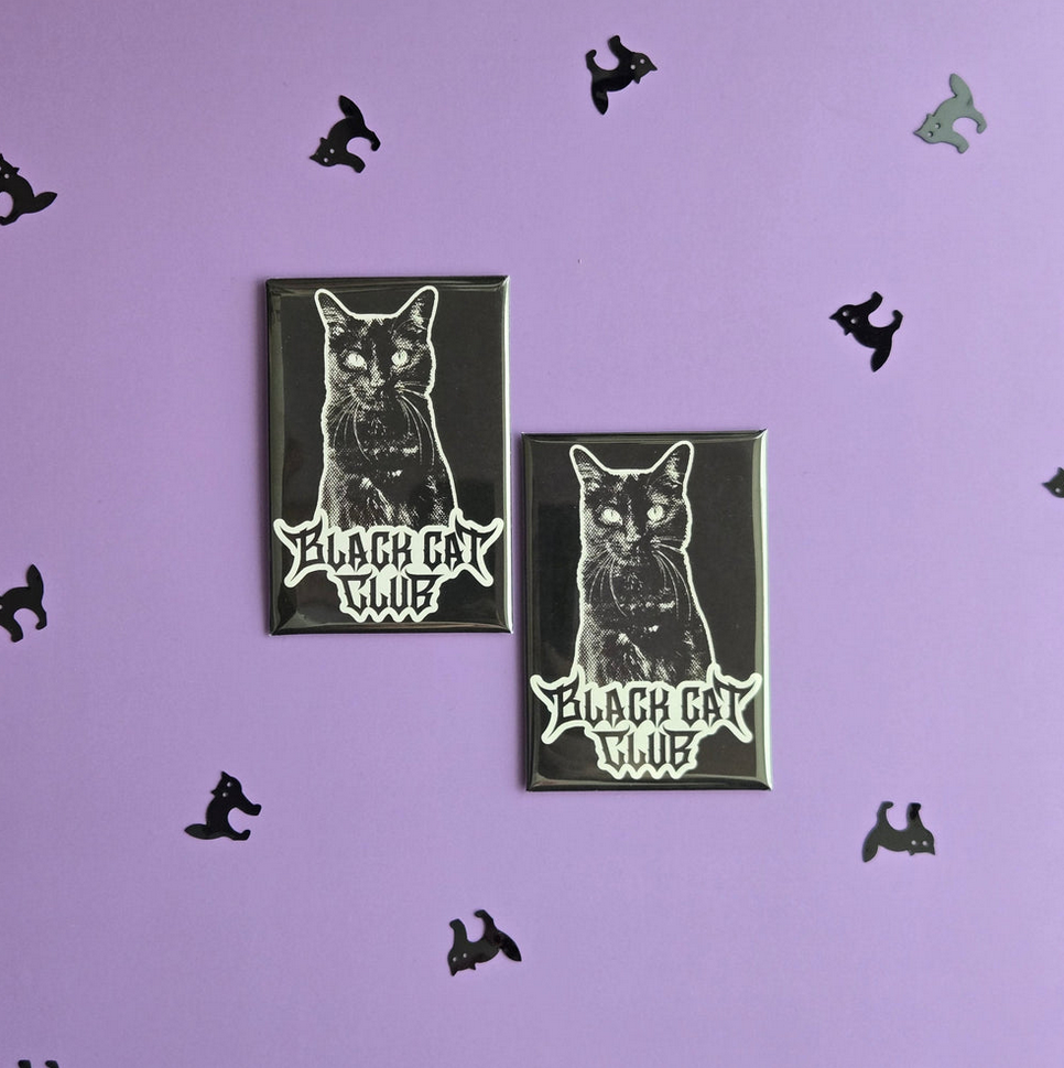 Black Cat Club Logo Fridge Magnet