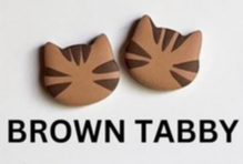 Clay Cat Head Stud Earrings