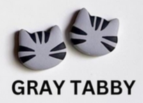 Clay Cat Head Stud Earrings