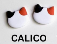 Clay Cat Head Stud Earrings