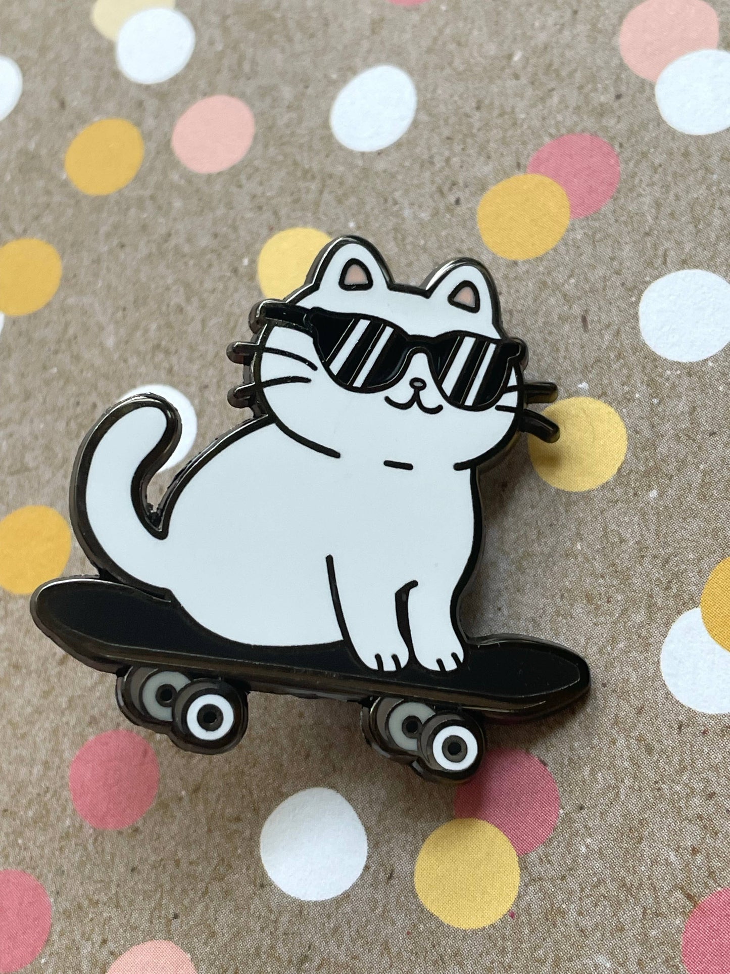 Skateboard Cat Enamel Pin
