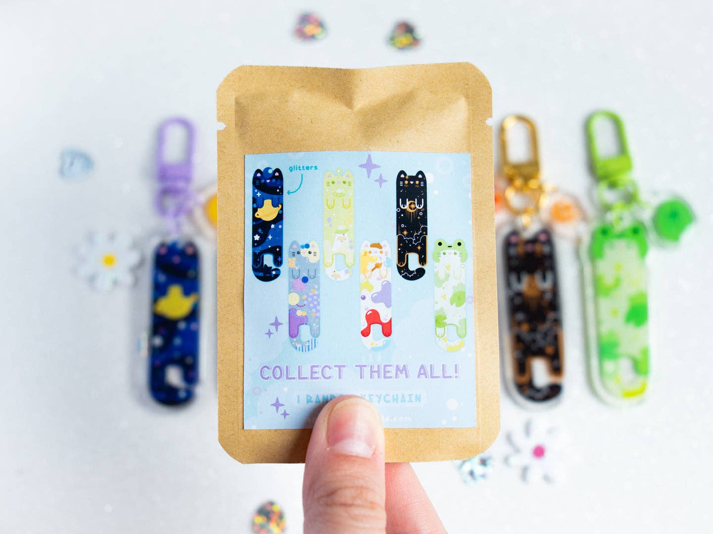 Long Cat Keychain Mystery Bag - Blue Series