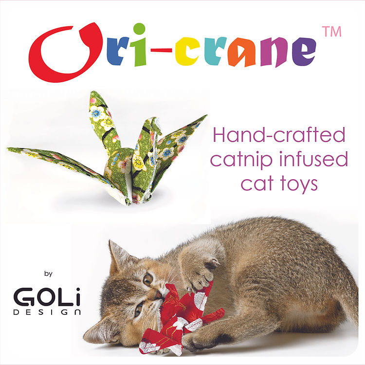 Ori-Crane Origami Crane Catnip Toy (assorted colors, sold individually)