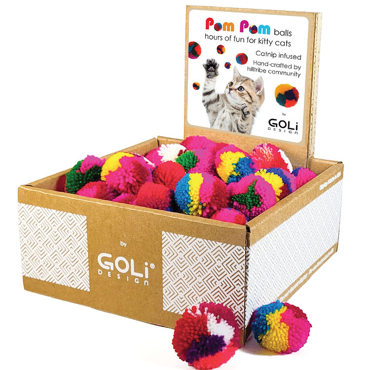 Catnip Infused Pom Pom Balls (assorted colors, sold individually)