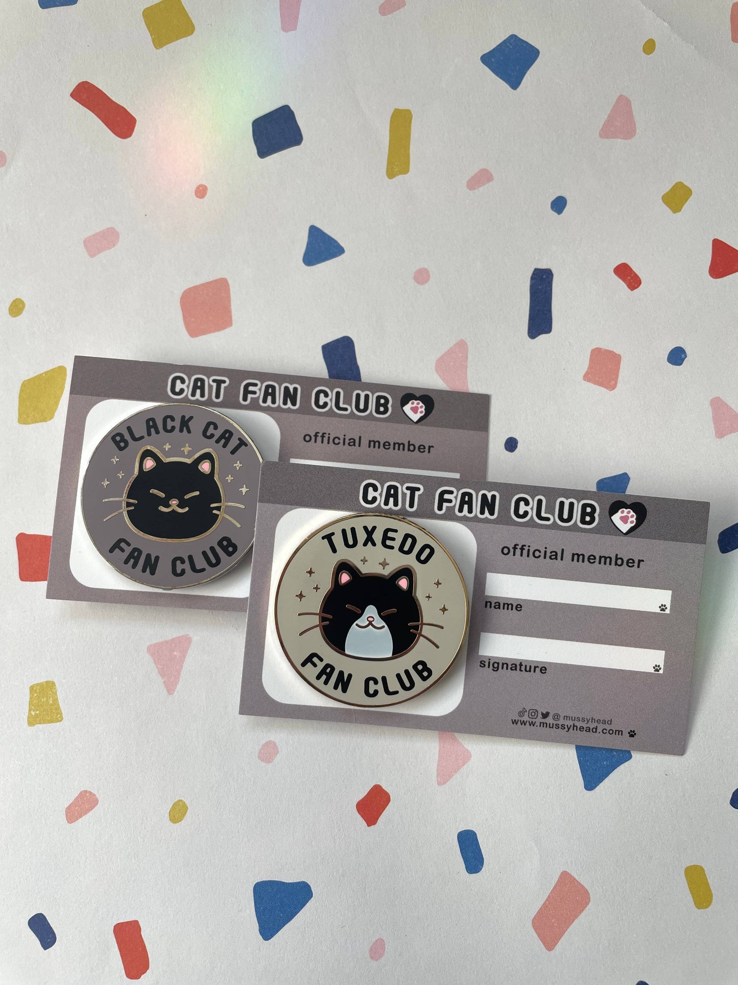 Dilute Tortoiseshell Cat Fan Club Hard Enamel Pin