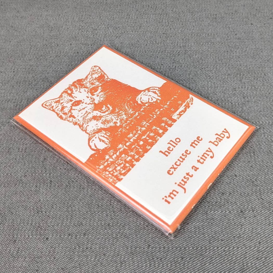 Hello Excuse Me I'm Just a Tiny Baby Cat Magnet