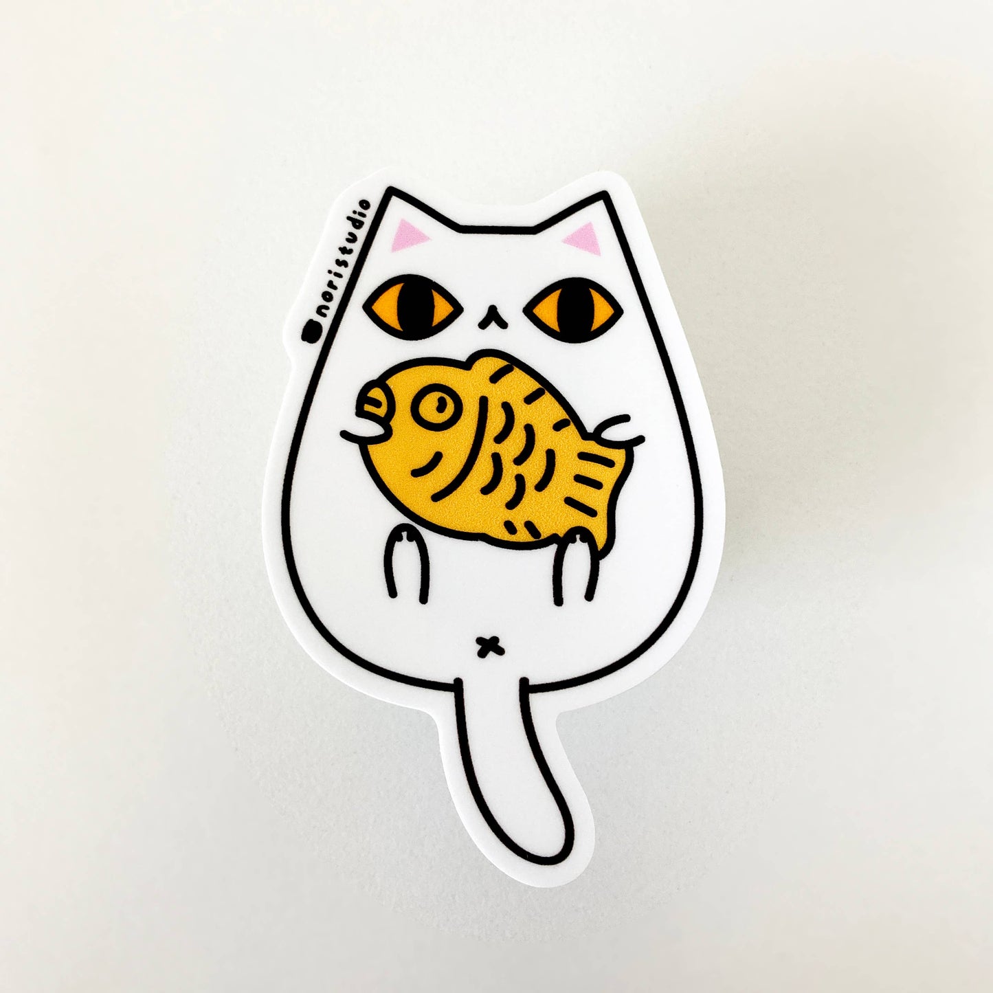 Taiyaki White Cat Vinyl Sticker