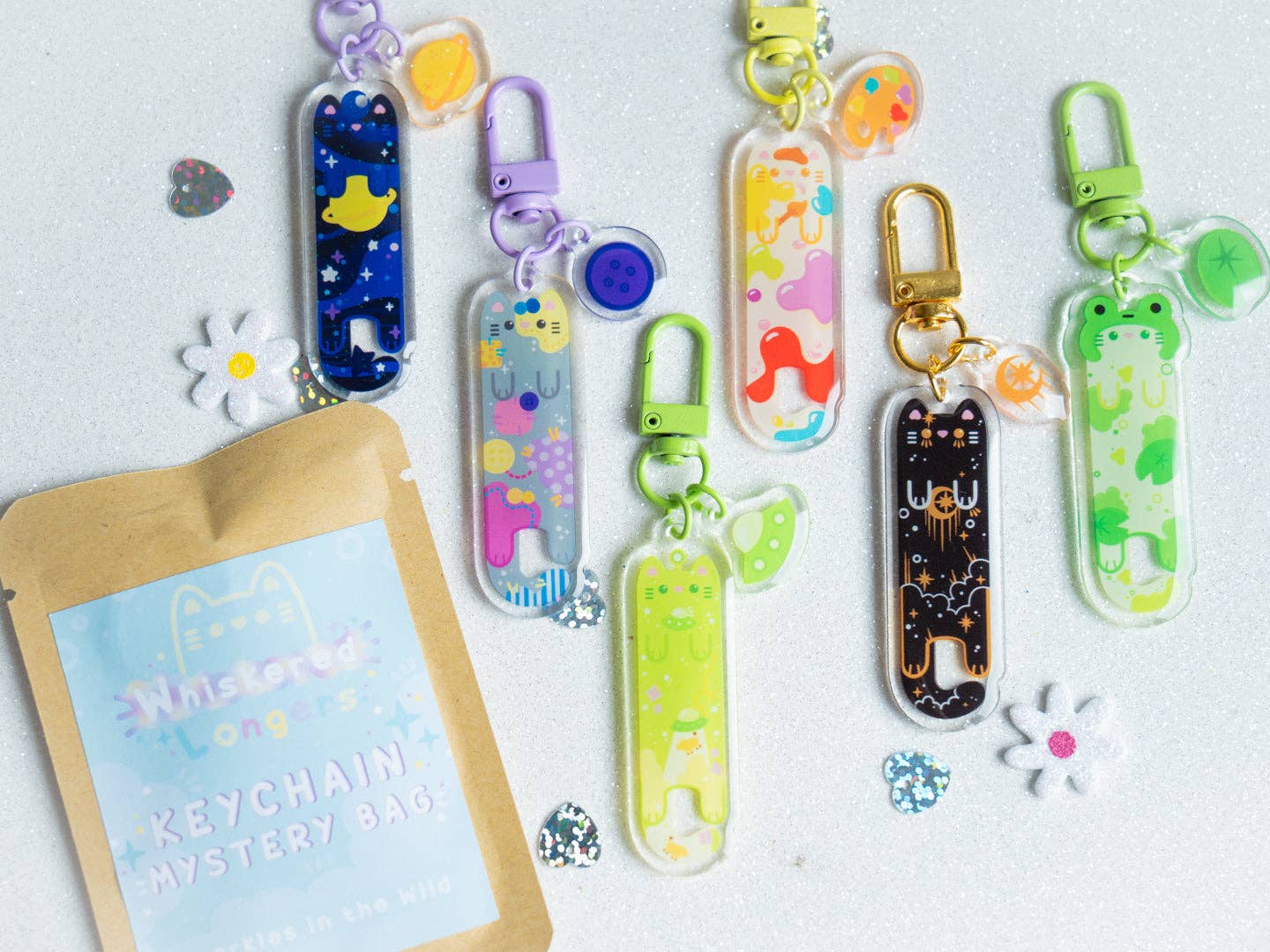 Long Cat Keychain Mystery Bag - Blue Series