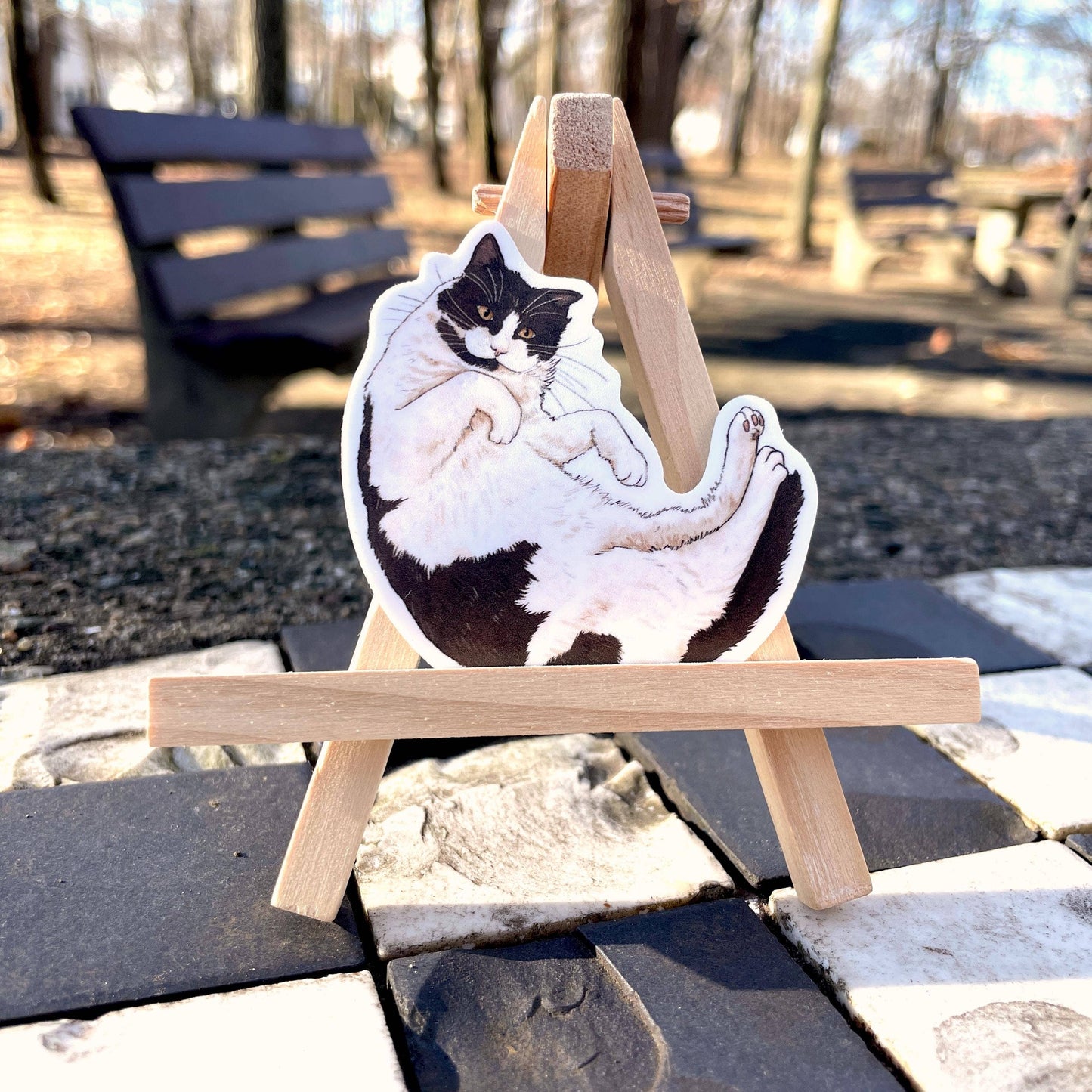 Black and White Cat Sticker