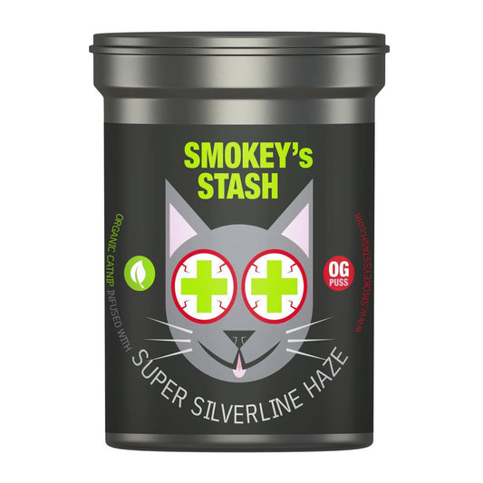 Smokey's Stash Silvervine Haze Organic Catnip & Silvervine OG Puss Pop Top
