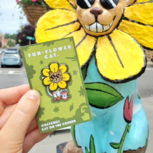 Catskill Fun-Flower Cat Enamel Pin