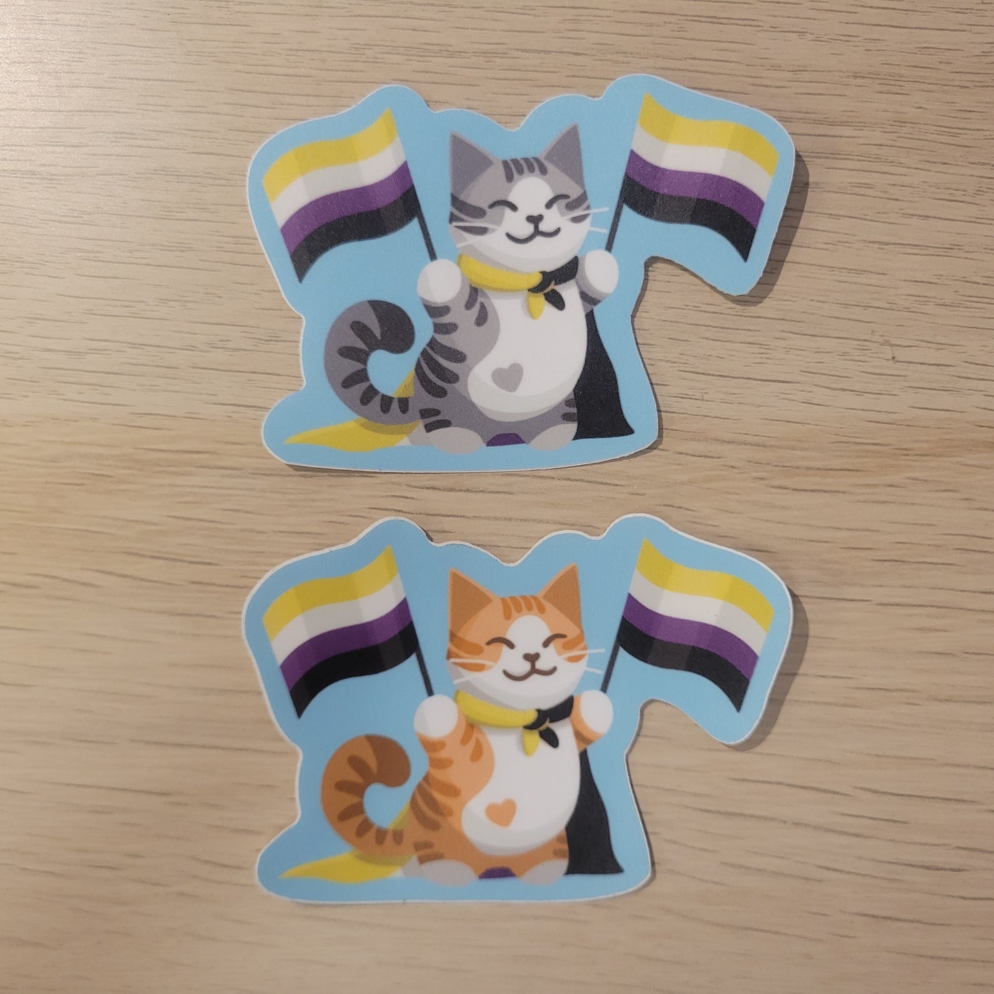 Nonbinary Pride Flag Cat Sticker