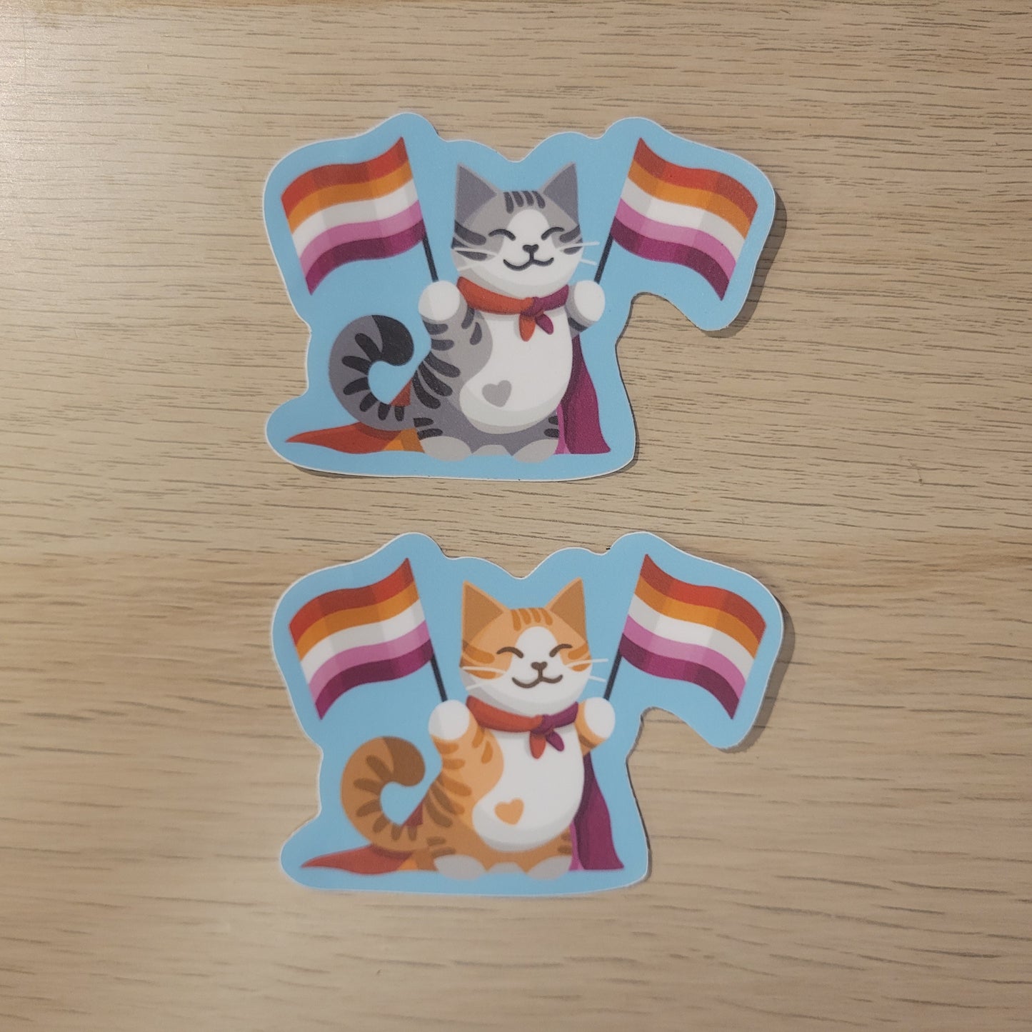 Lesbian Pride Flag Cat Sticker