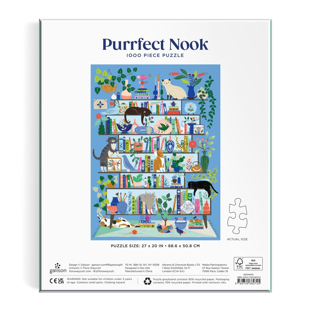 Purrfect Nook Cats & Books 1000 Piece Puzzle
