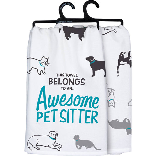 Awesome Pet Sitter Kitchen Tea Towel