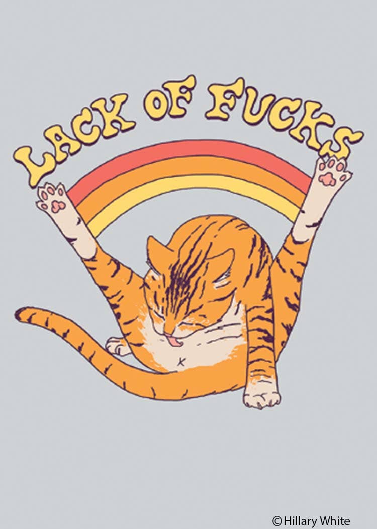 Lack of Fucks Orange Cat Licking Itself Magnet