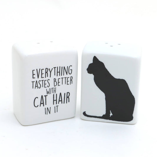 Everything Tastes Better With Cat Hair Salt and Pepper Set