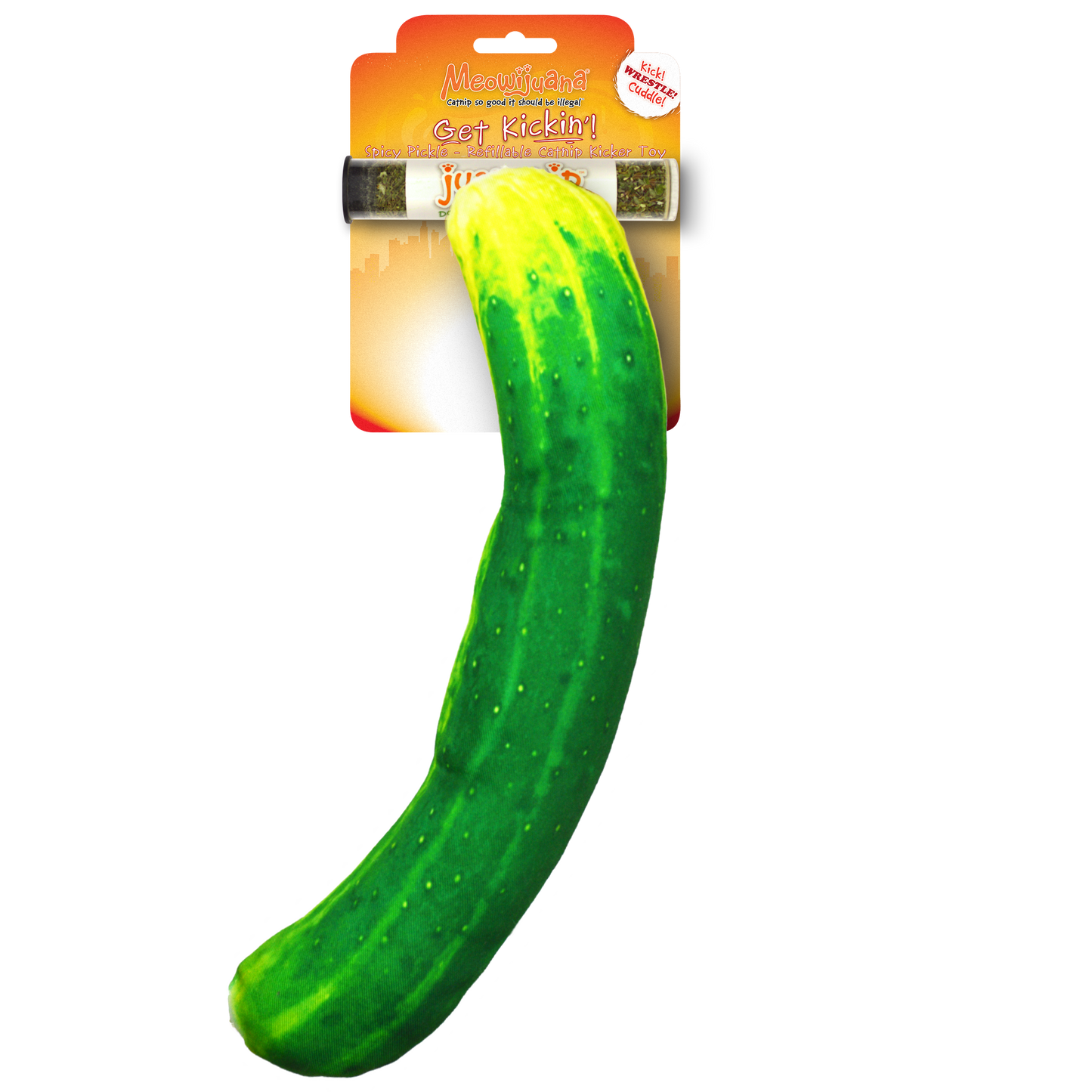 Get Kickin' Refillable Spicy Pickle Kicker Catnip Cat Toy