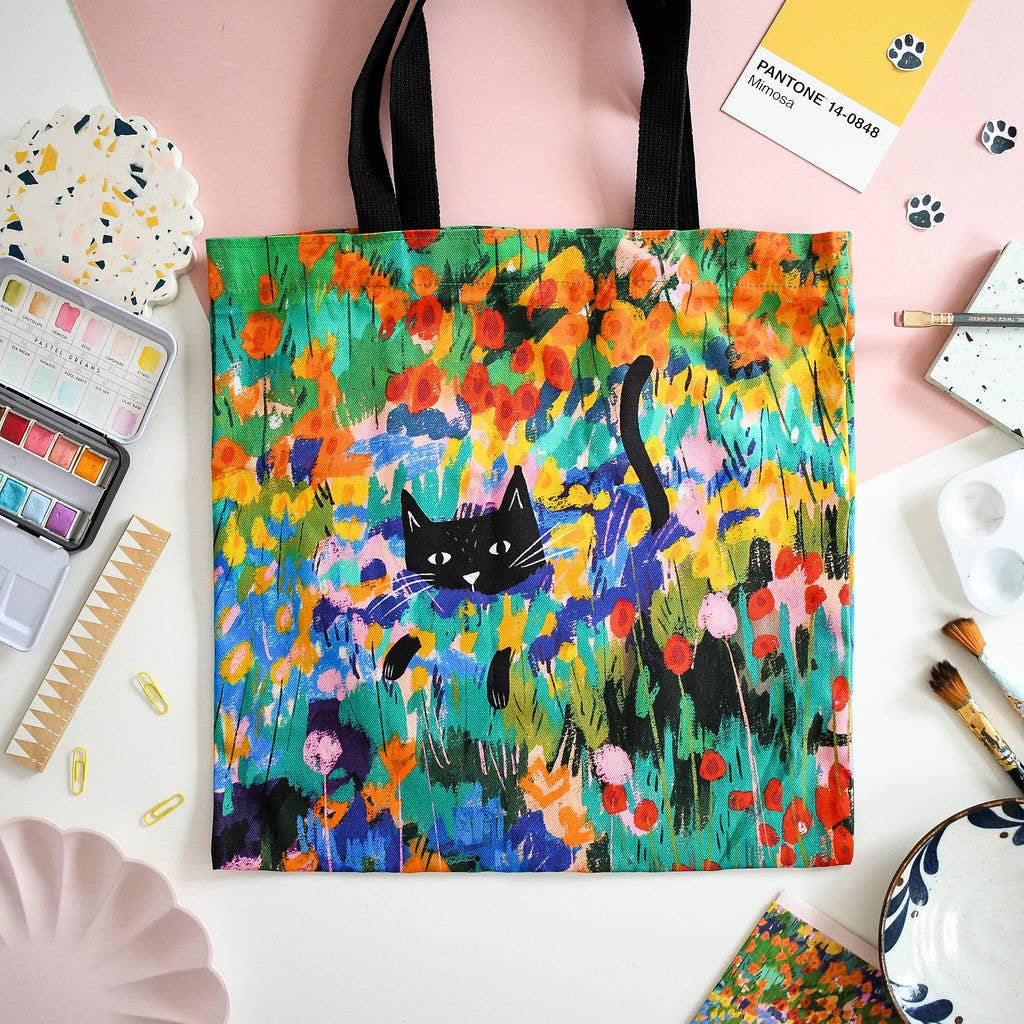 Cat Artist Tote Bag - Garden in Arles