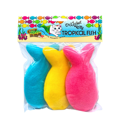 Catnip Tropical Fish 3-Pack (colors may vary from photo)