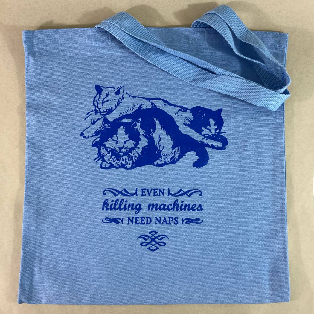 Even Killing Machines Need Naps Canvas Cat Tote Bag