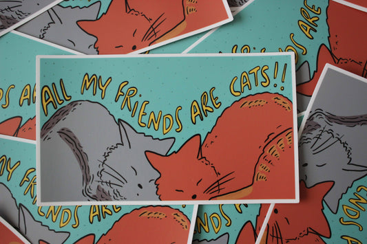 All My Friends are Cats Bumper Sticker