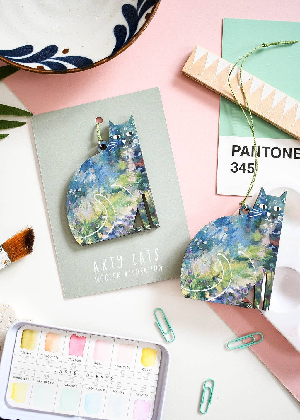 Arty Cats Wooden Decoration - Purr Renoir Ornament