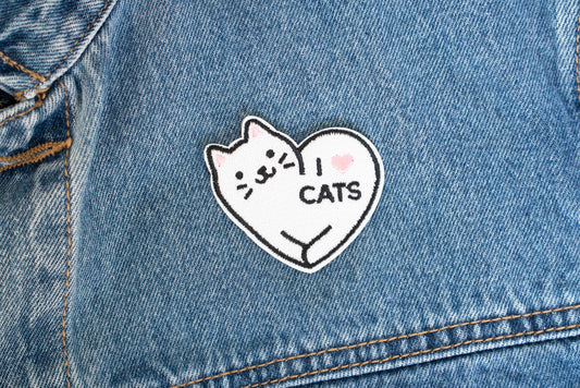 I Love Cats Patch (White)