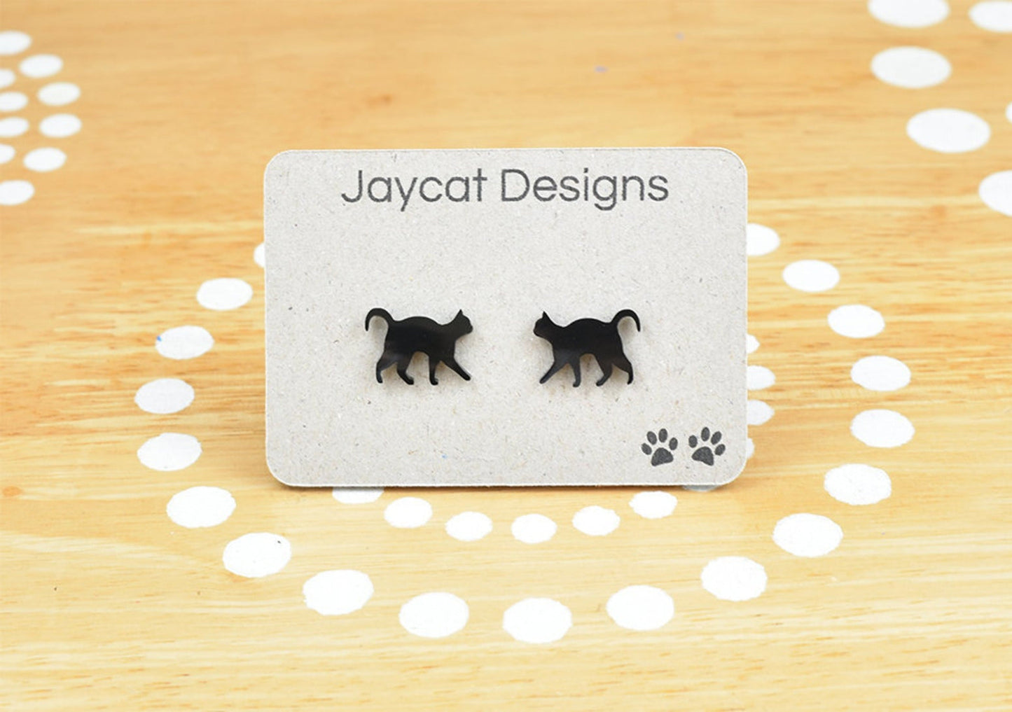 Walking Cat Stud Earrings