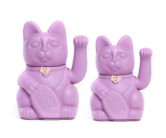 Lucky Cat Maneki Neko Figurine (Purple)