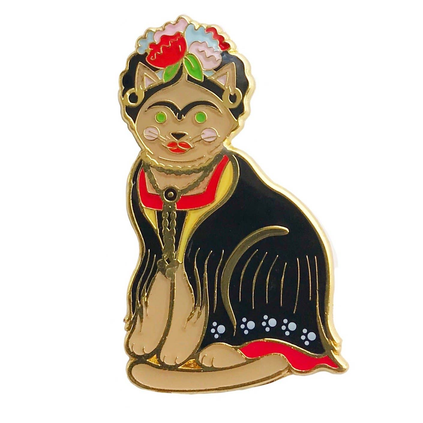 Frida Kahlo Cat Enamel Pin