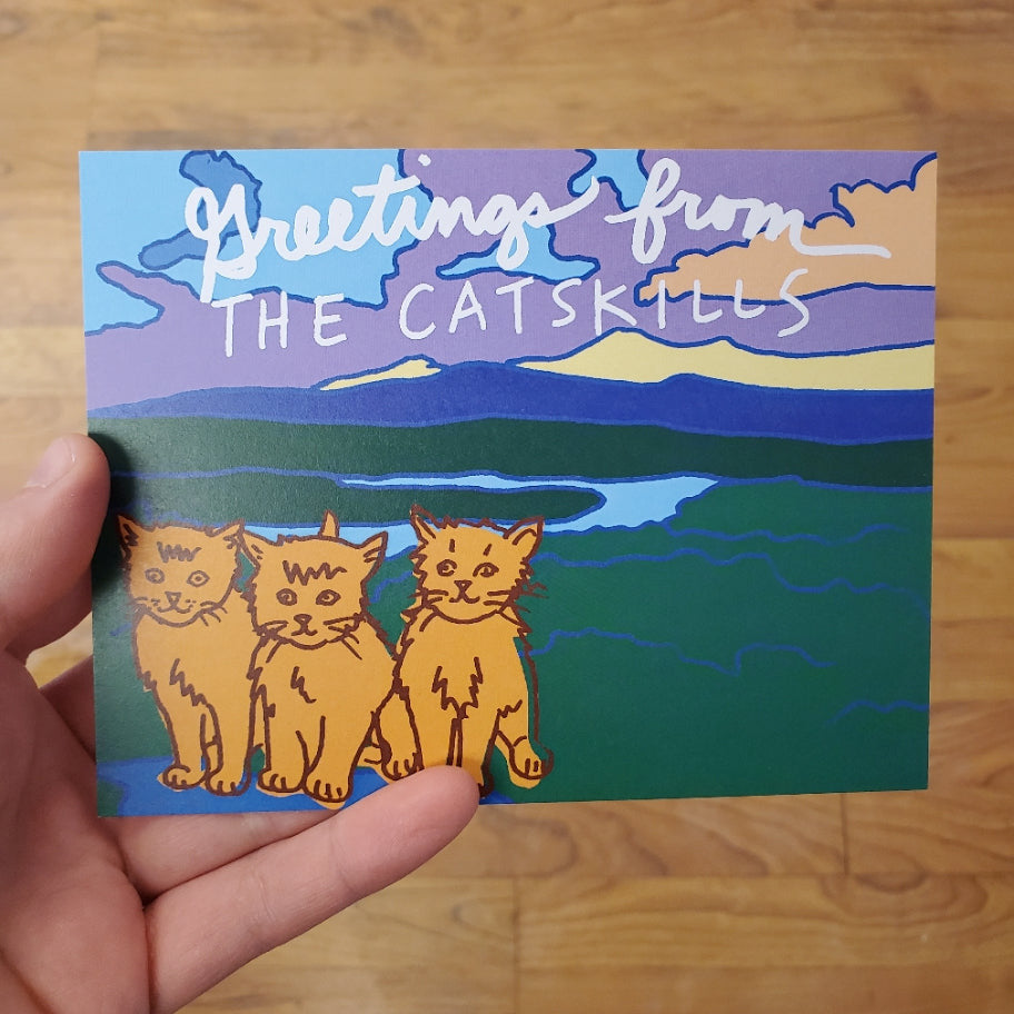 Greetings from the Catskills Tourist Cats Postcard