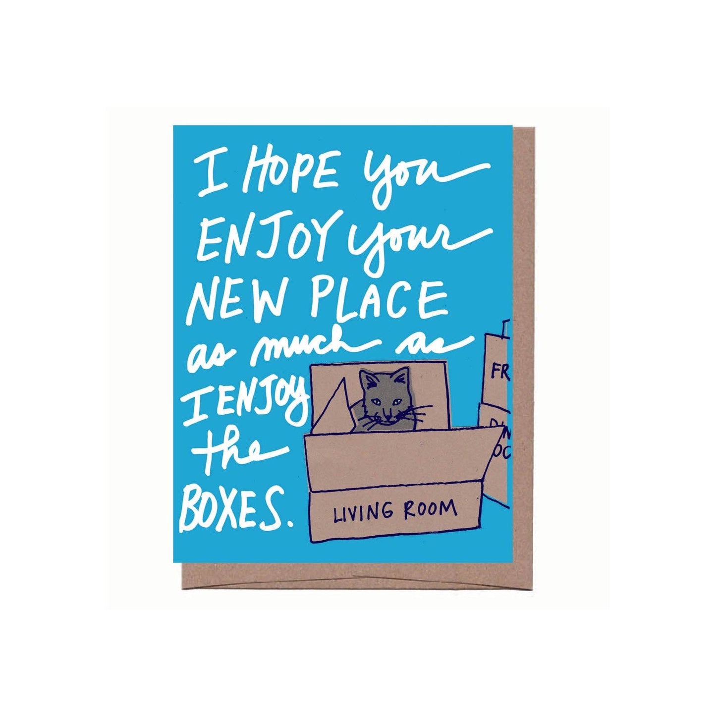 Moving Boxes Cat Card