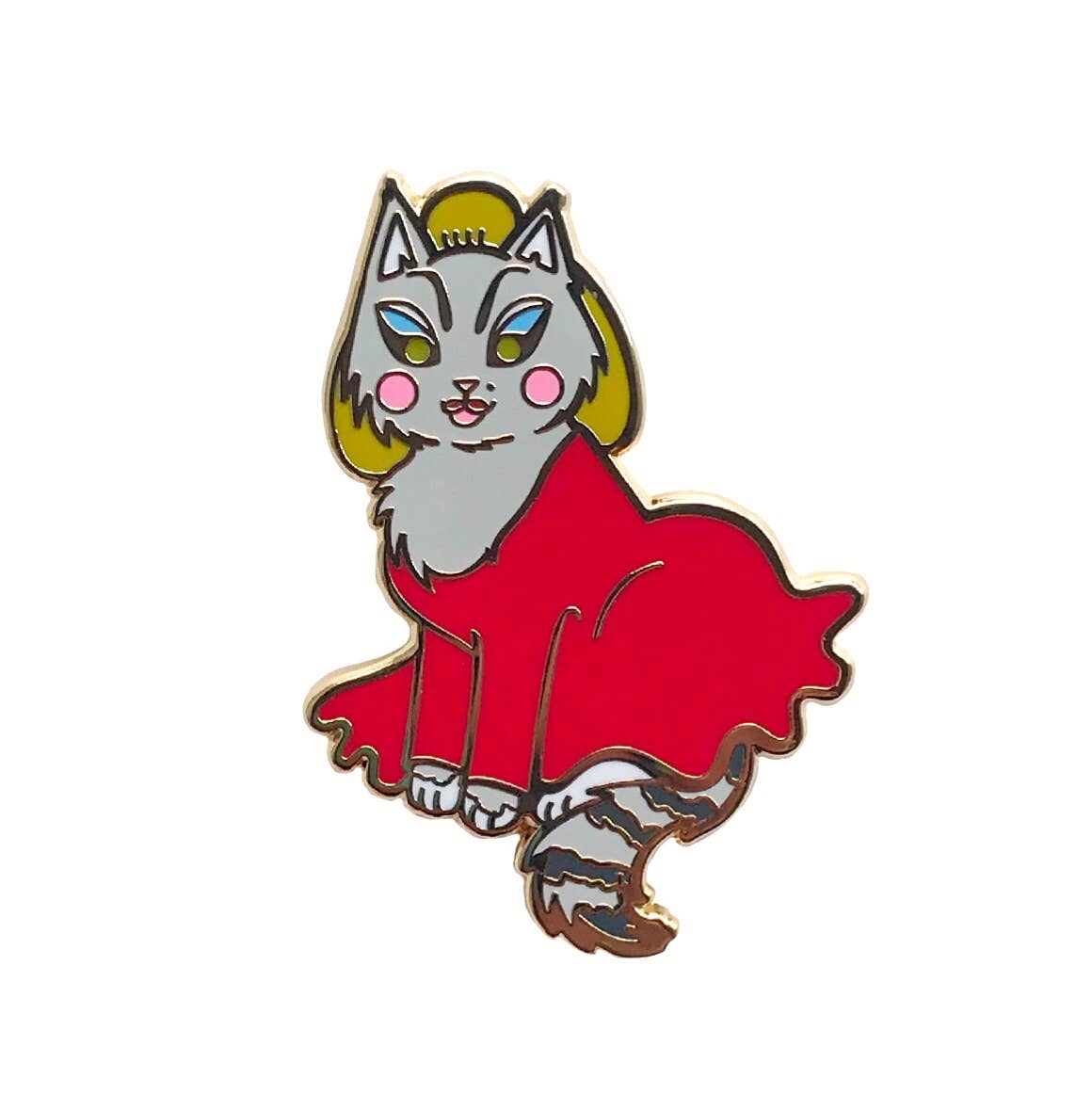 Divine Cat Enamel Pin - Gold Metal