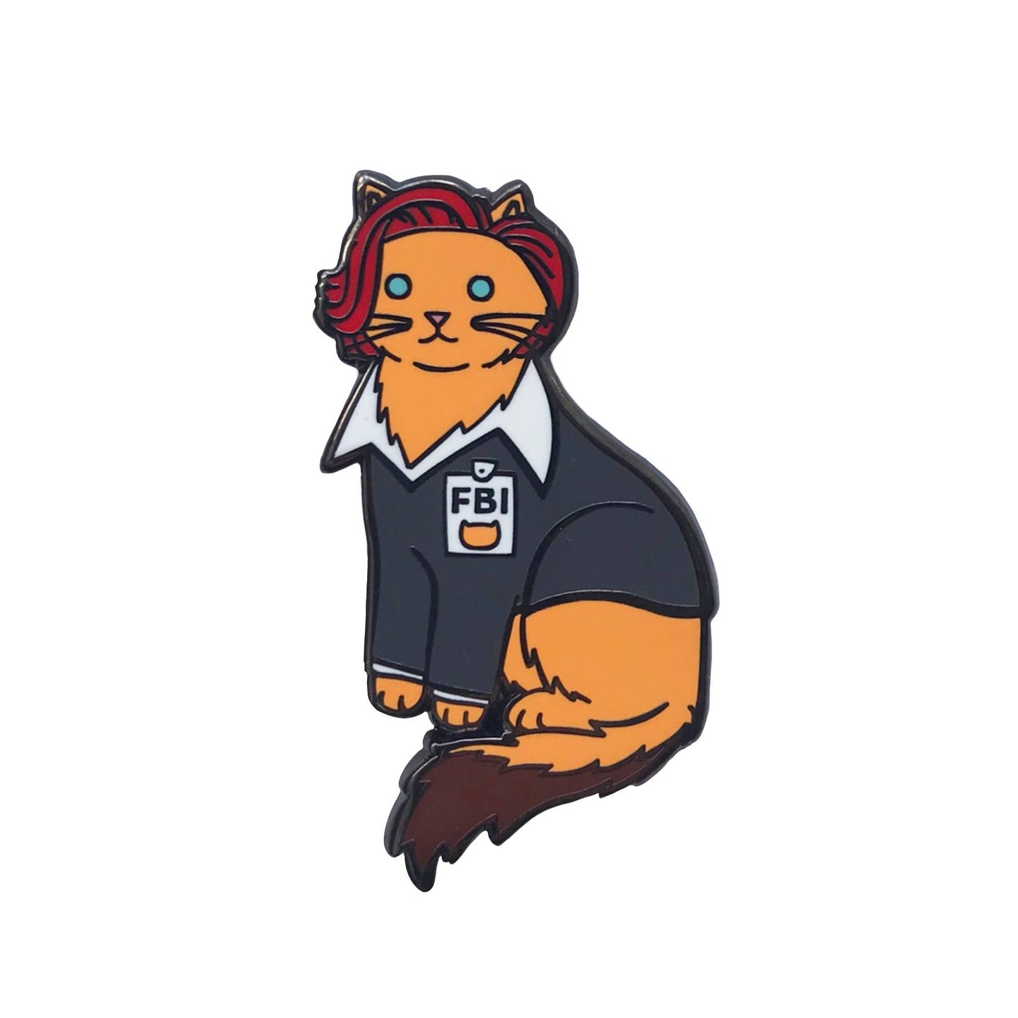 FBI Scully Cat Enamel Pin - Gold Metal