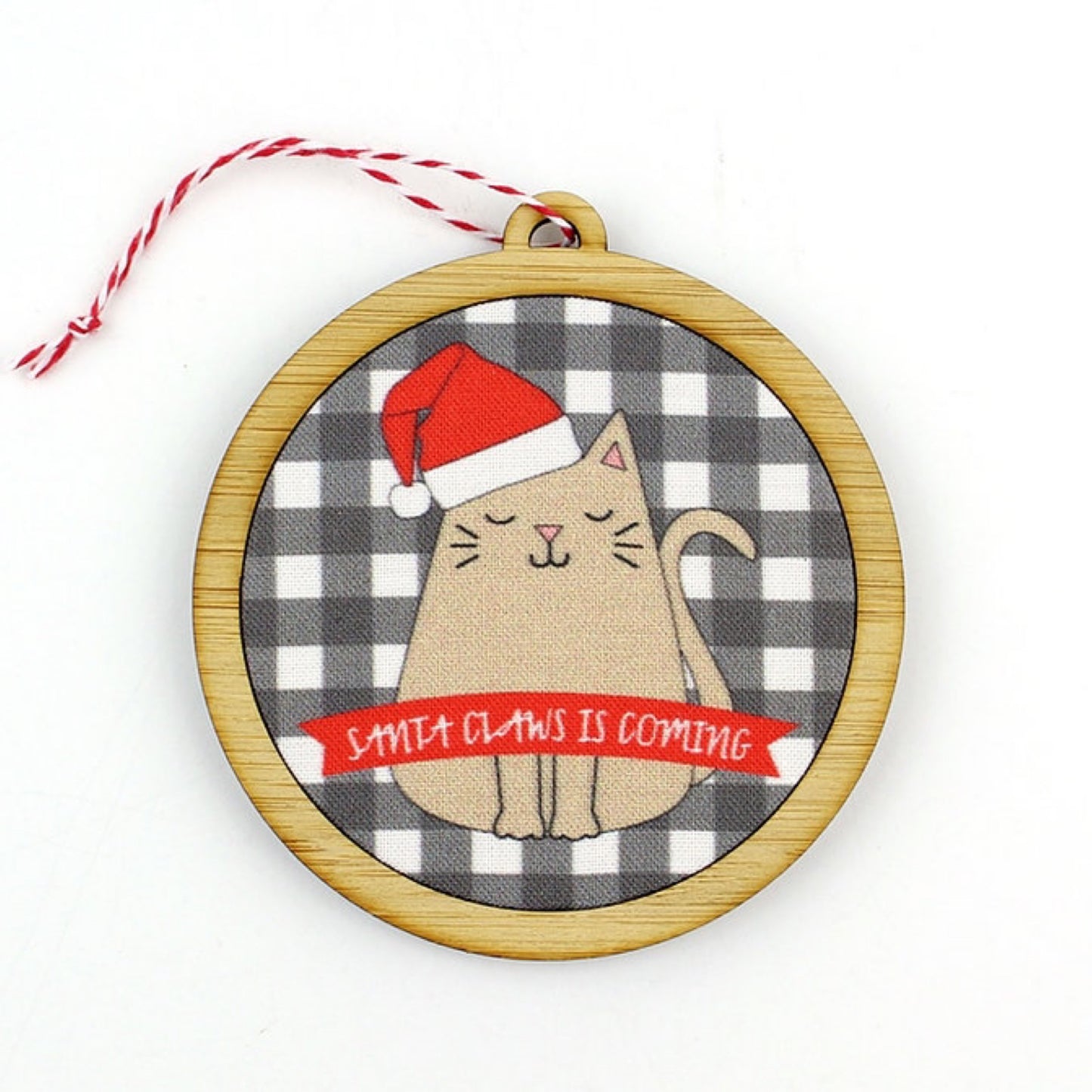 Santa Claws Is Coming Cat Ornament